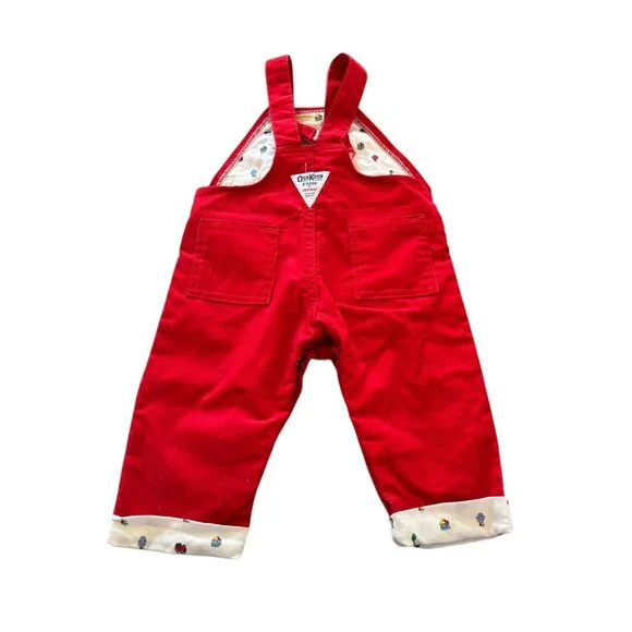 Vintage OshKosh B’Gosh Trains Vestbak Overalls Outfit Size 6-9M - Picture 5 of 13